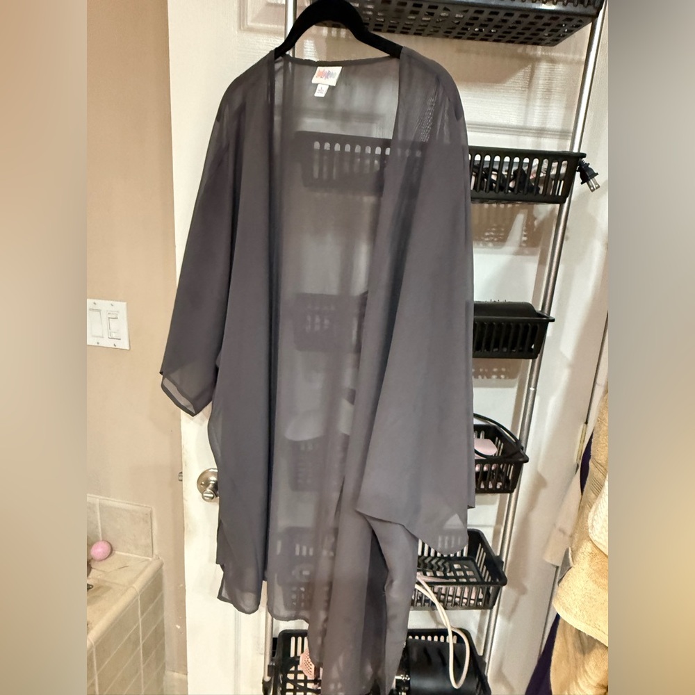 LuLaRoe Gray Sheer Kimono
